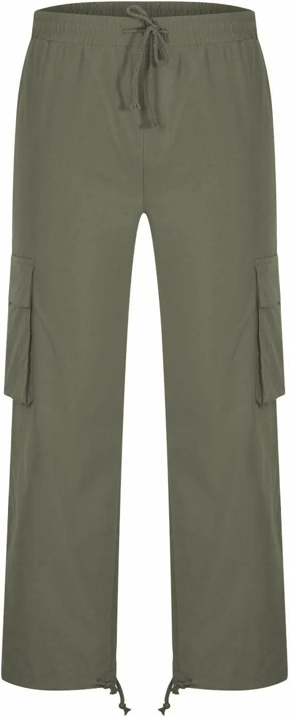 Men's Cargo Pants Sports Jogging Trousers Pockets Belt Men Pants Men's Cargo Pants Casual Sports Slim Trousers with