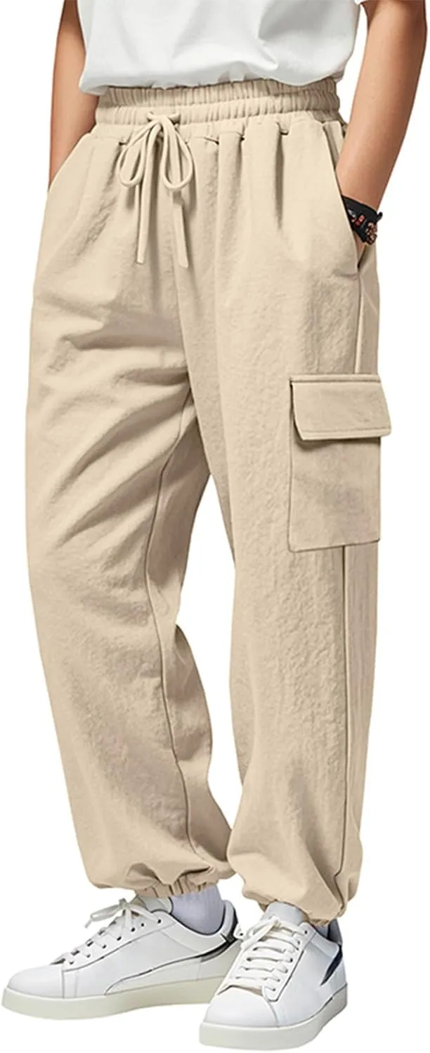 Men's Casual Cargo Pants Wide Leg Sports Workwear Multi-Pocket Pants
