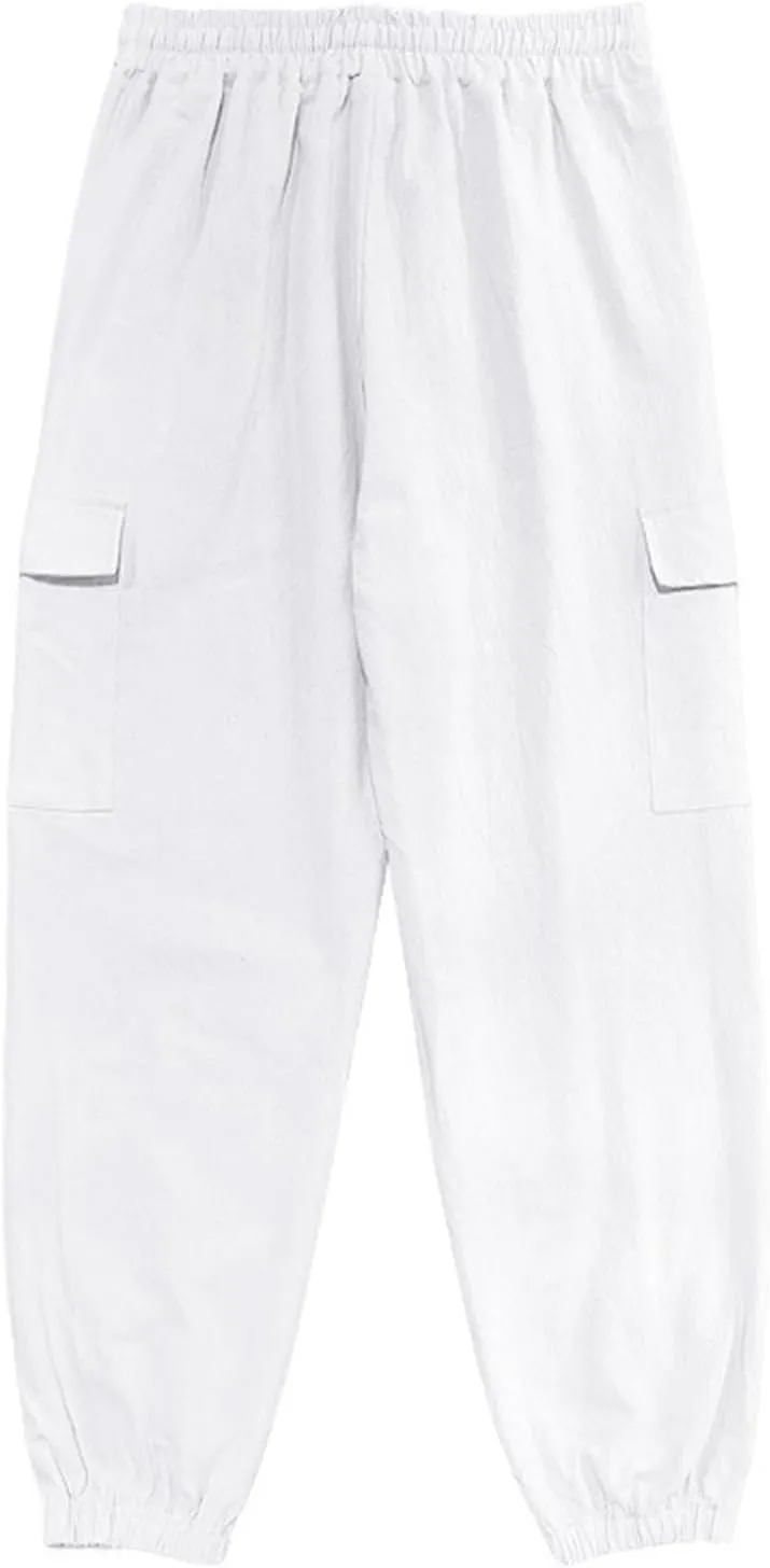 Men's Casual Cargo Pants Wide Leg Sports Workwear Multi-Pocket Pants