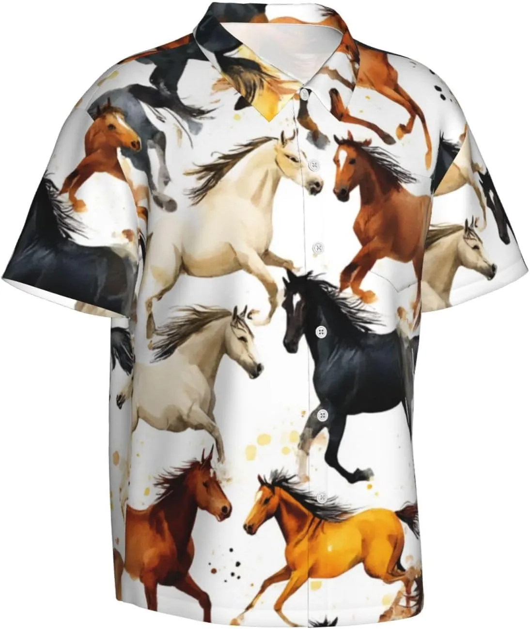 Men's Casual Linen Button Down Shirt Short Sleeve Beach Shirt