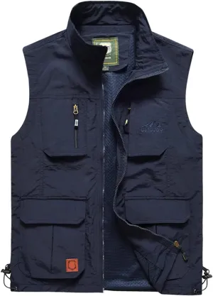 Men's Casual Outdoor Lightweight Vest Quick Dry Fishing Hunting Photo Sleeveless Vest with Pockets
