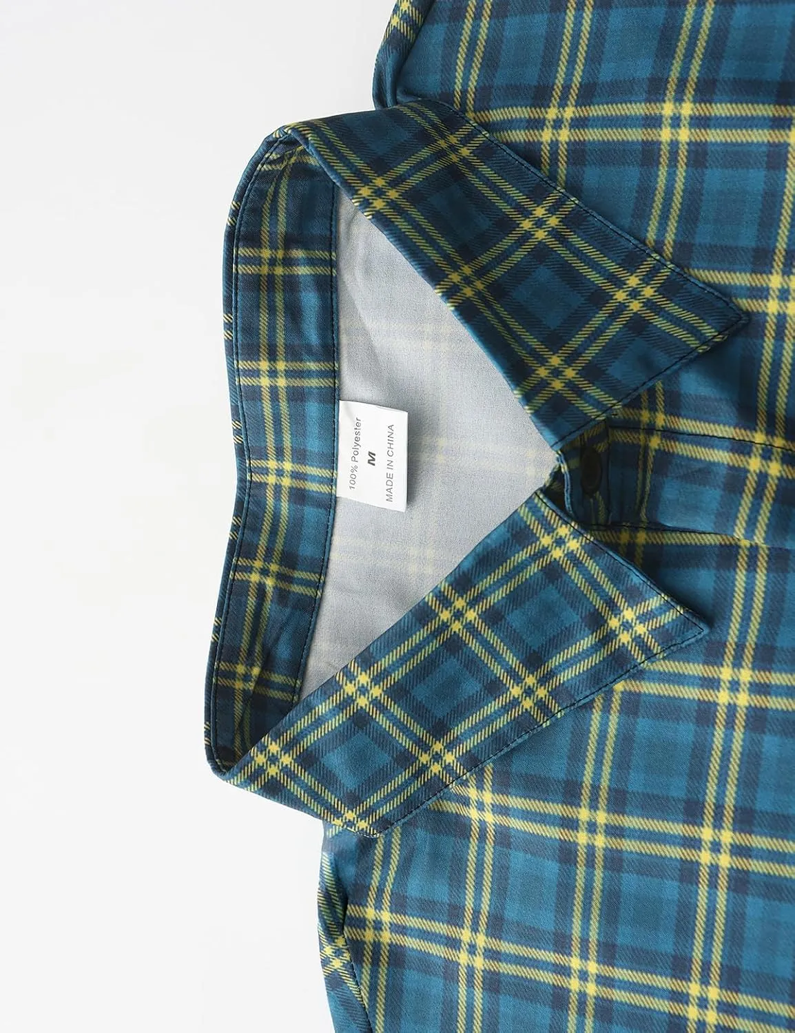 Men's Casual Plaid Shirt Long Sleeve Button Down Shirt Regular Fit Plaid Shirt