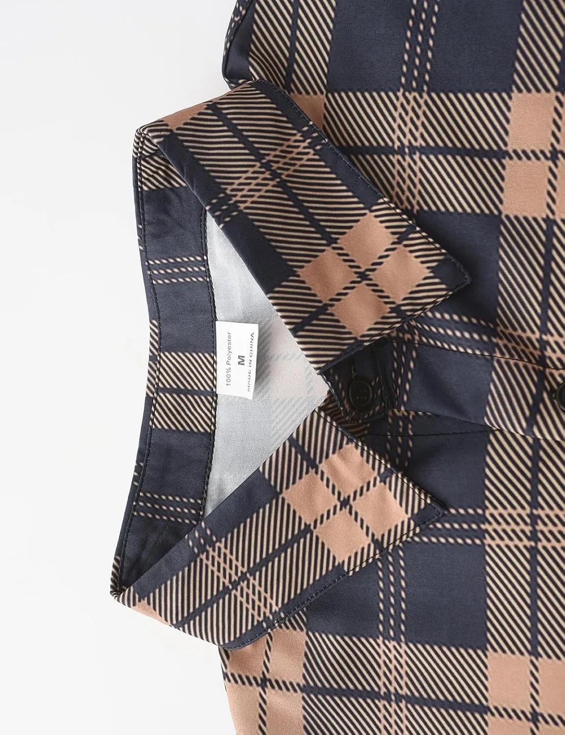 Men's Casual Plaid Shirt Long Sleeve Button Down Shirt Regular Fit Plaid Shirt