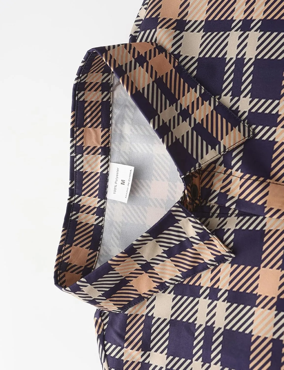Men's Casual Plaid Shirt Long Sleeve Button Down Shirt Regular Fit Plaid Shirt