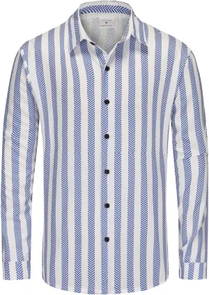 Men's Casual Plaid Shirt Long Sleeve Button Down Shirt Regular Fit Plaid Shirt