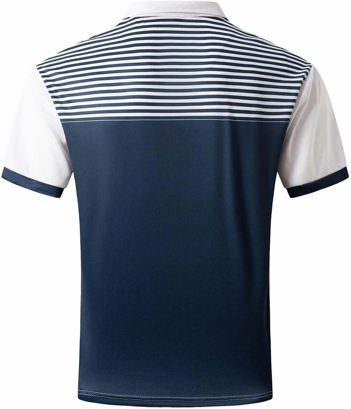 Mens Casual Polo Shirts Short Sleeve Casual Work Shirt Fashion Golf Shirt Classic Striped Collared Slim Fit T-Shirt