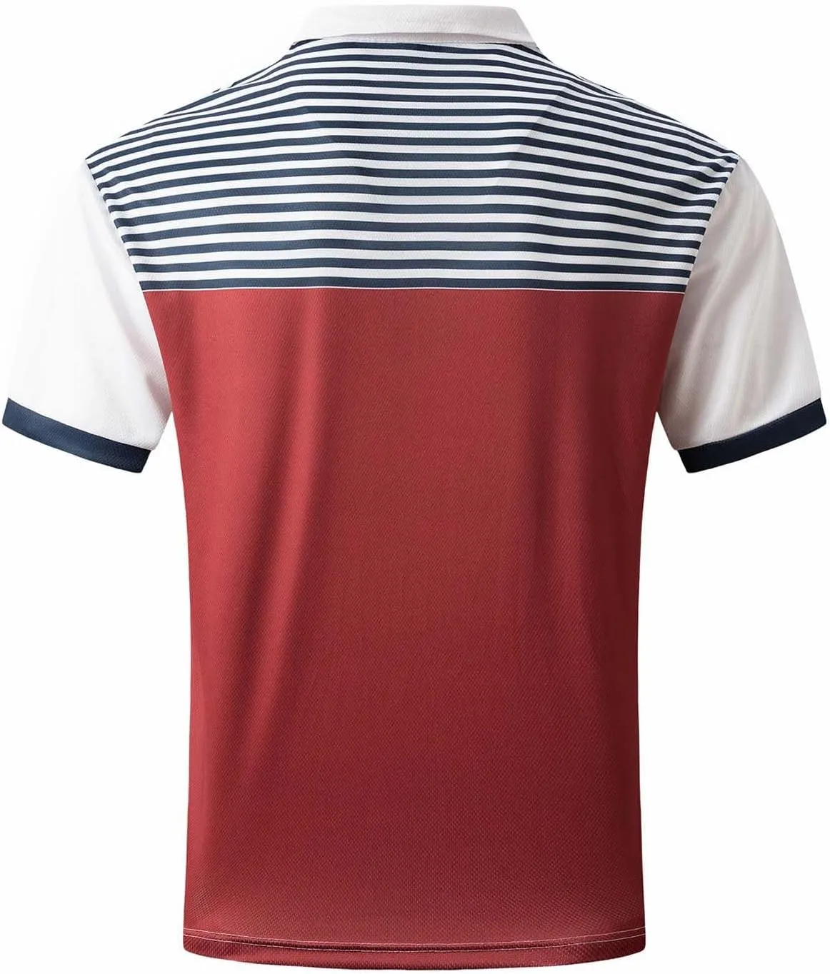 Mens Casual Polo Shirts Short Sleeve Casual Work Shirt Fashion Golf Shirt Classic Striped Collared Slim Fit T-Shirt