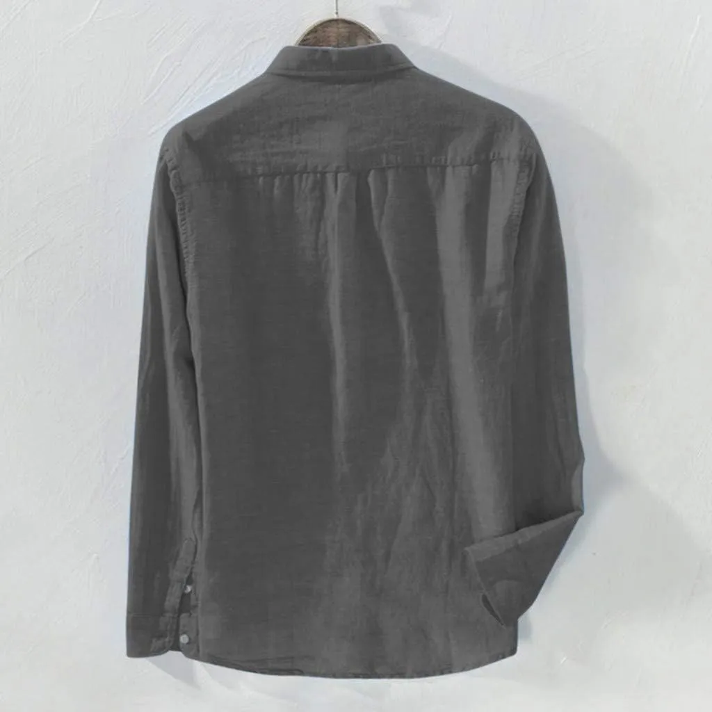 Men's Casual Shirt Long Sleeve Casual Button Down Shirt for Men Summer Beach Wedding Shirt Cotton Linen T-Shirts