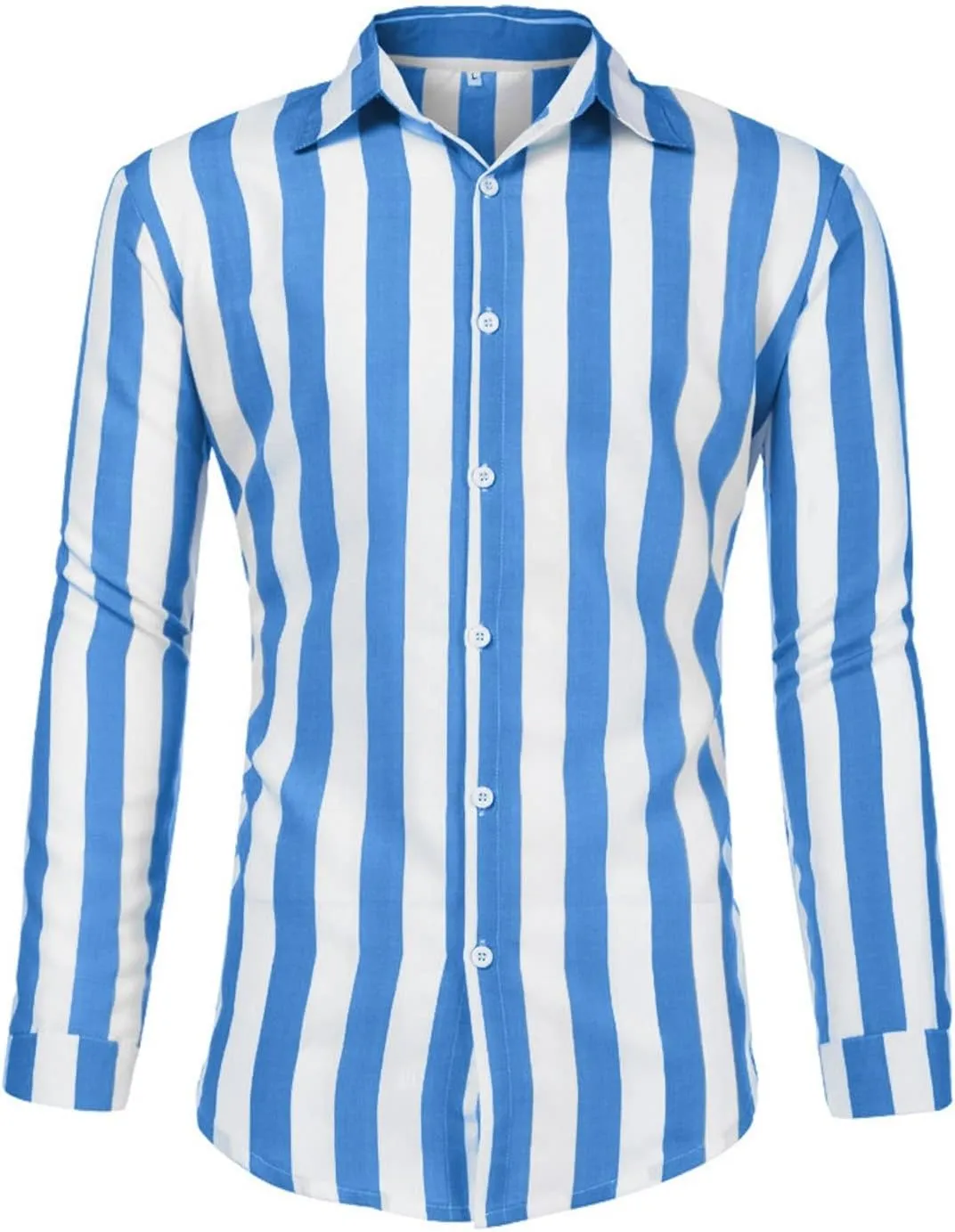 Men's Casual Stylish Striped Shirt Long Sleeve Button Down Cotton Shirts Fashion Casual Shirt