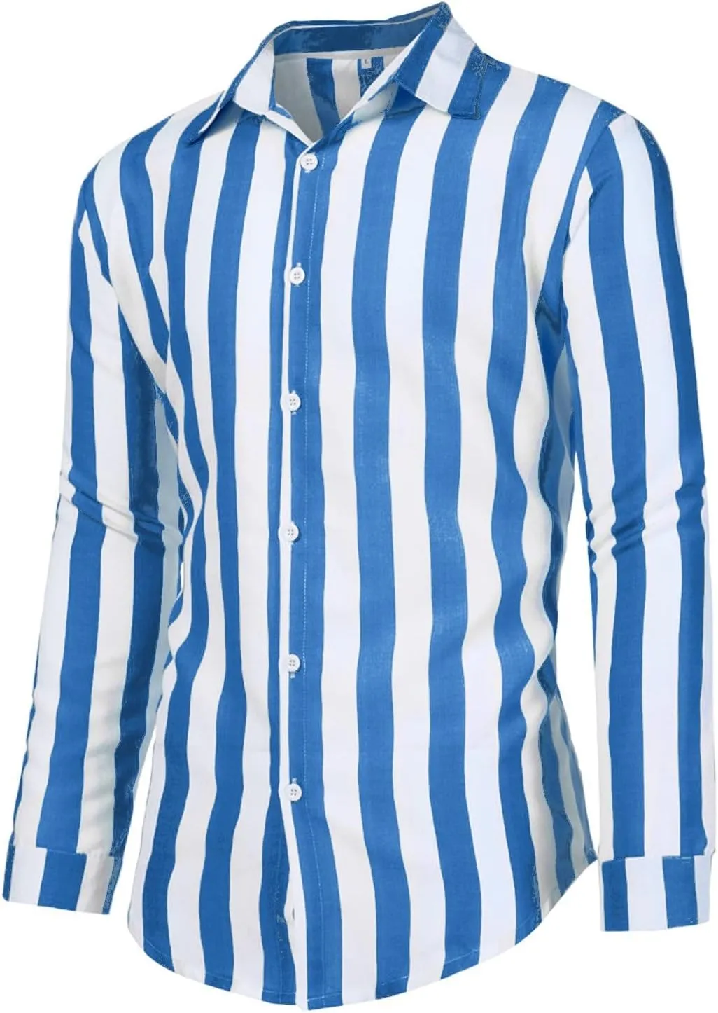 Men's Casual Stylish Striped Shirt Long Sleeve Button Down Cotton Shirts Fashion Casual Shirt