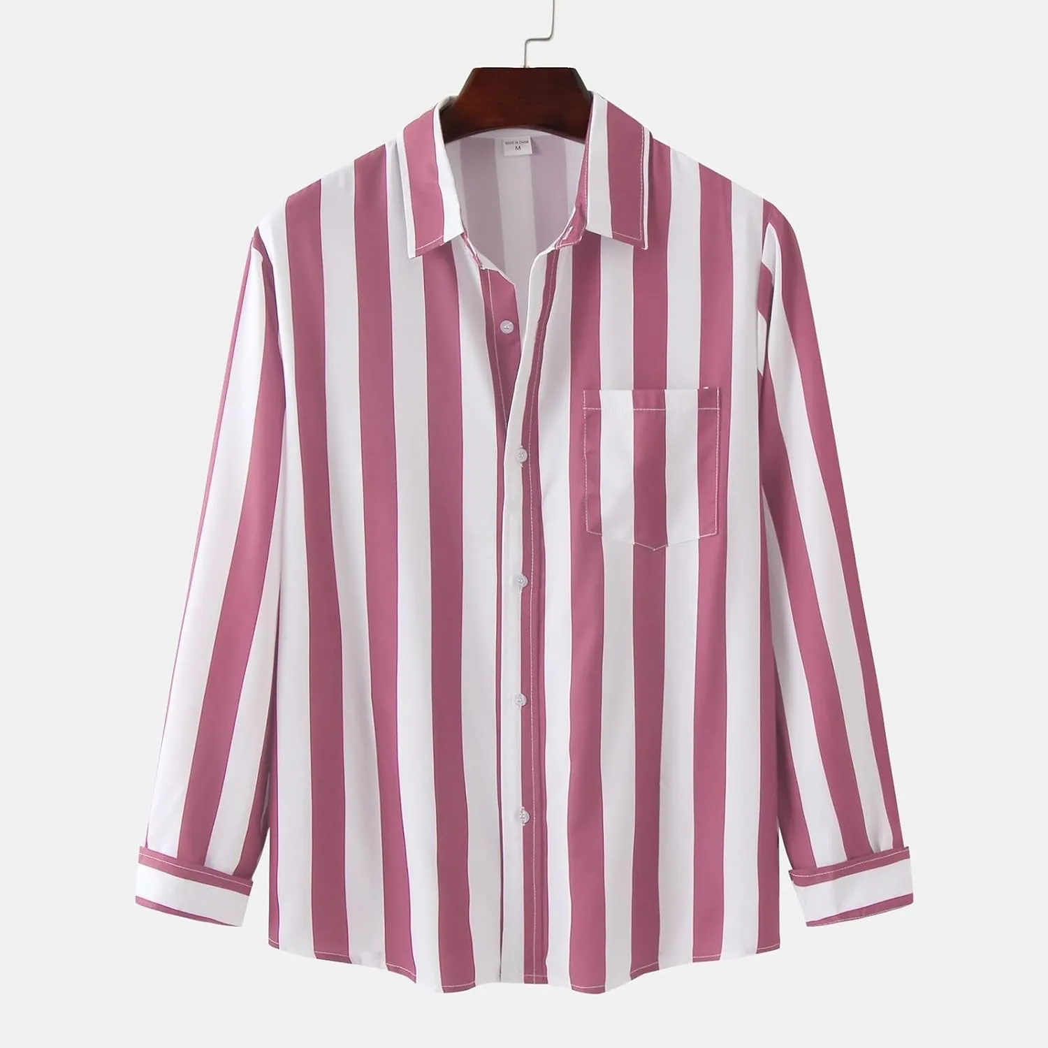 Men's Casual Stylish Striped Shirt Long Sleeve Button Down Cotton Shirts Fashion Casual Shirt
