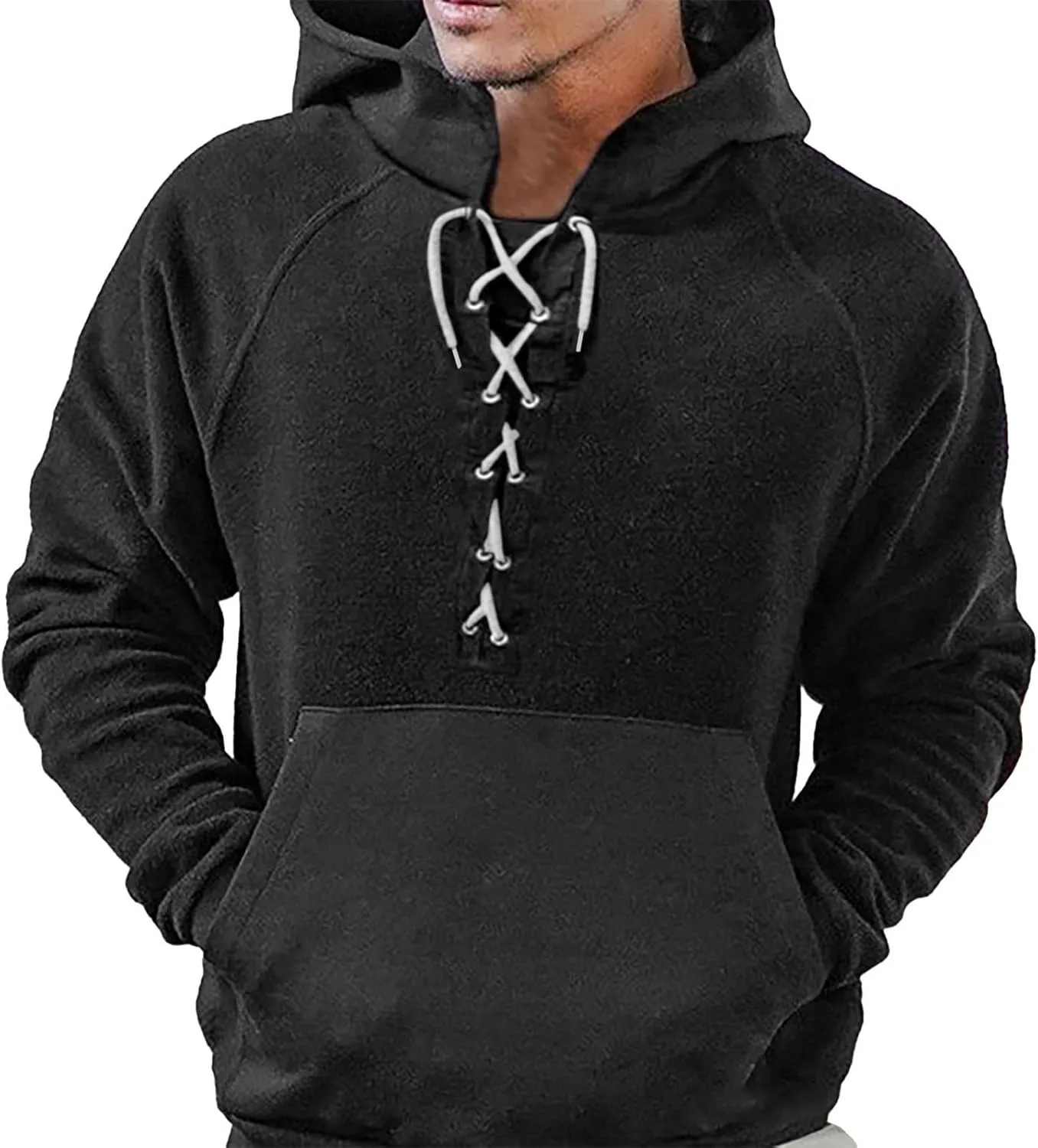 Men's Color Block Pullover Fleece Hoodie Men And Women Blouse Shirt Pullover Sweatshirts Casual Long Sleeve Shirts