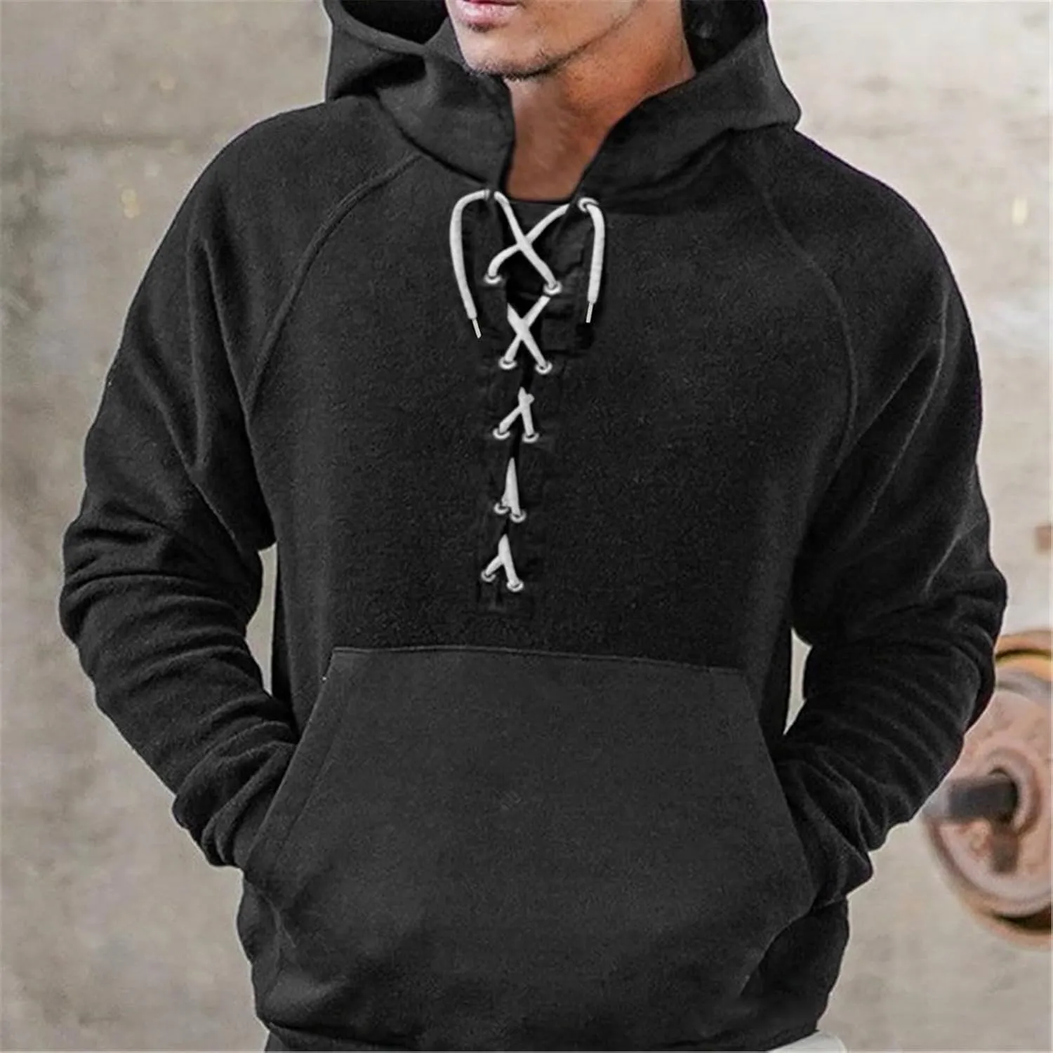 Men's Color Block Pullover Fleece Hoodie Men And Women Blouse Shirt Pullover Sweatshirts Casual Long Sleeve Shirts