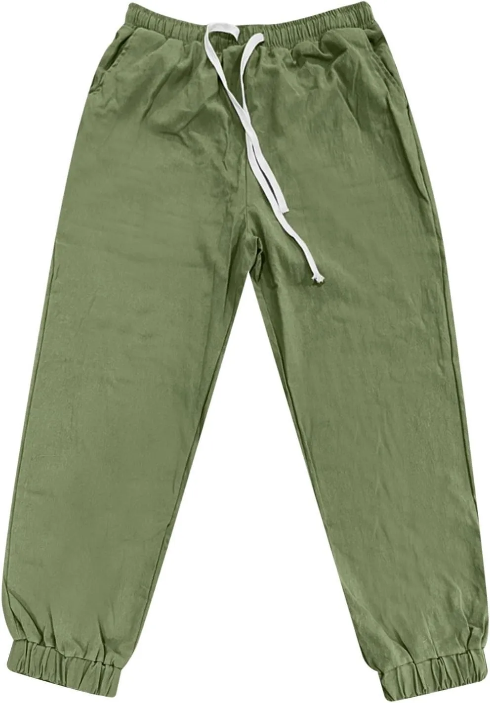Men's Cotton Linen Solid Color Drawstring Sports Casual Breathable Pants 2025