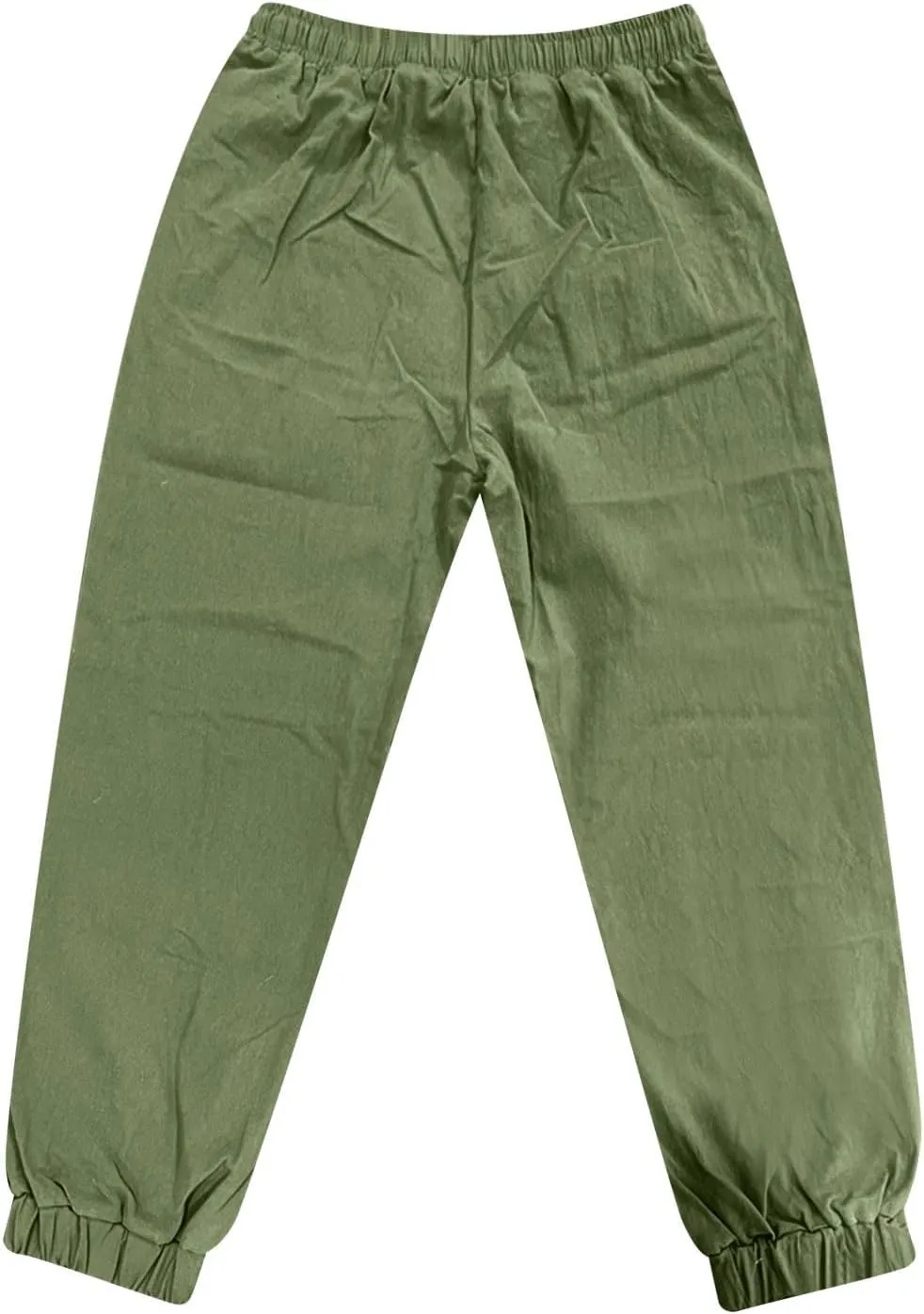 Men's Cotton Linen Solid Color Drawstring Sports Casual Breathable Pants 2025