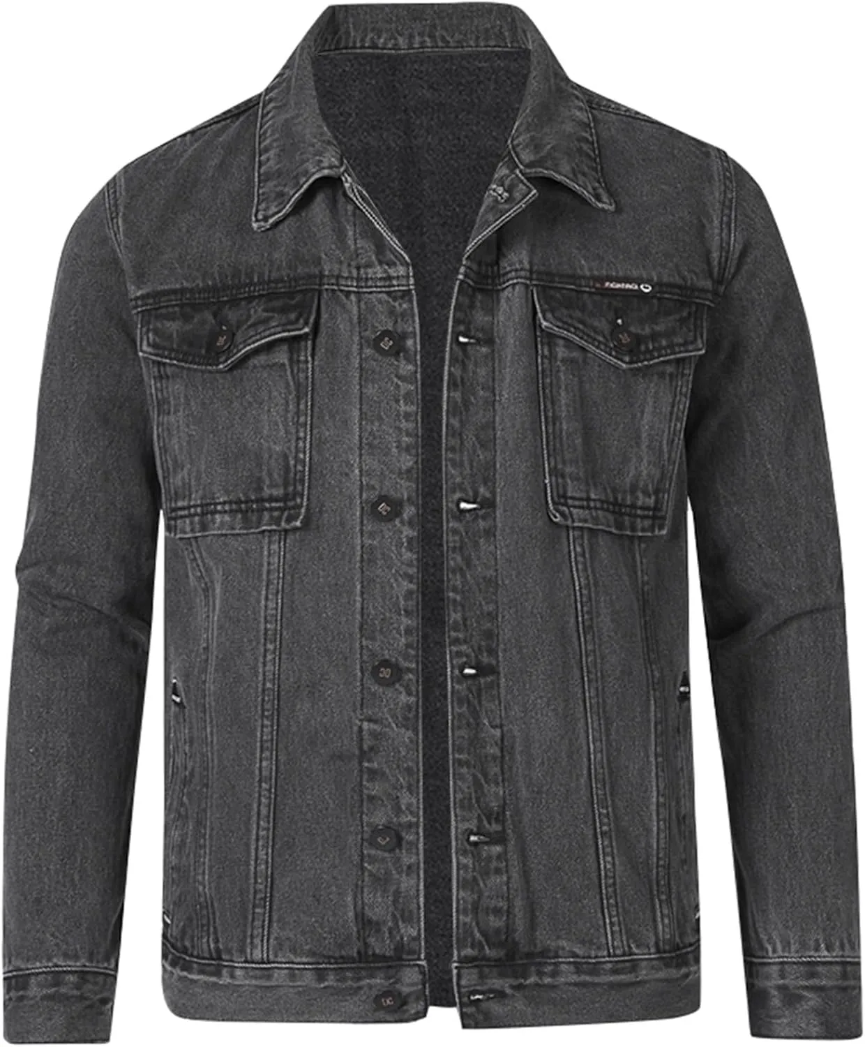 Men'S Denim Jackets, Men'S Casual Workwear Long Sleeve Lapel Collar Denim Jacket Loose Multi Pocket Coat