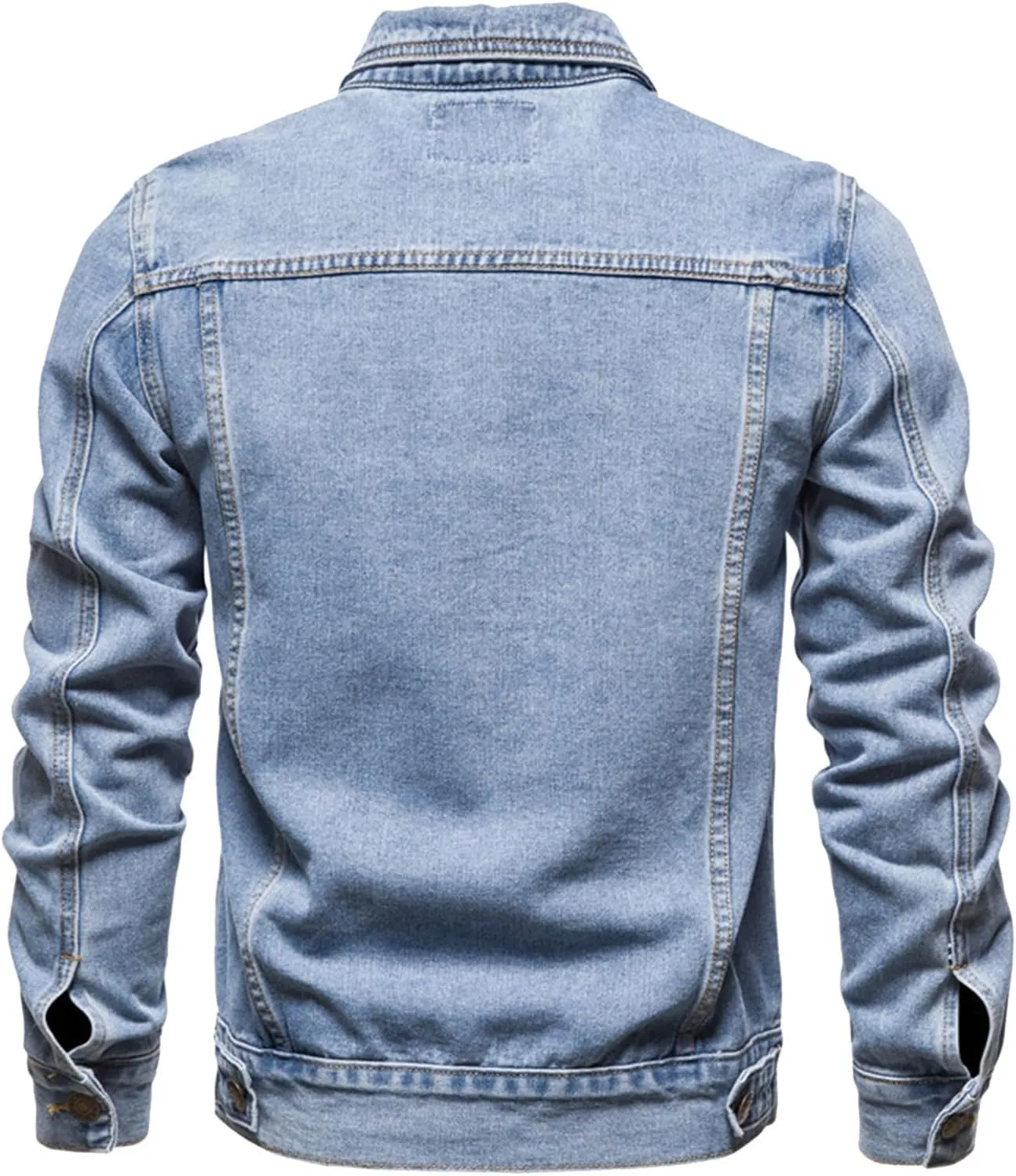 Men'S Denim Jackets, Men'S Casual Workwear Long Sleeve Lapel Collar Denim Jacket Loose Multi Pocket Coat