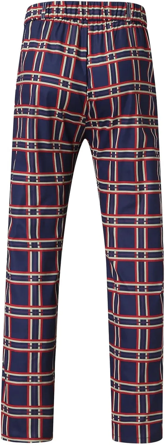 Mens Dress Pants, Men's Fashion Stretch Dress Pants Slim Fit Plaid Business Skinny Long Pants Casual Dress Pants