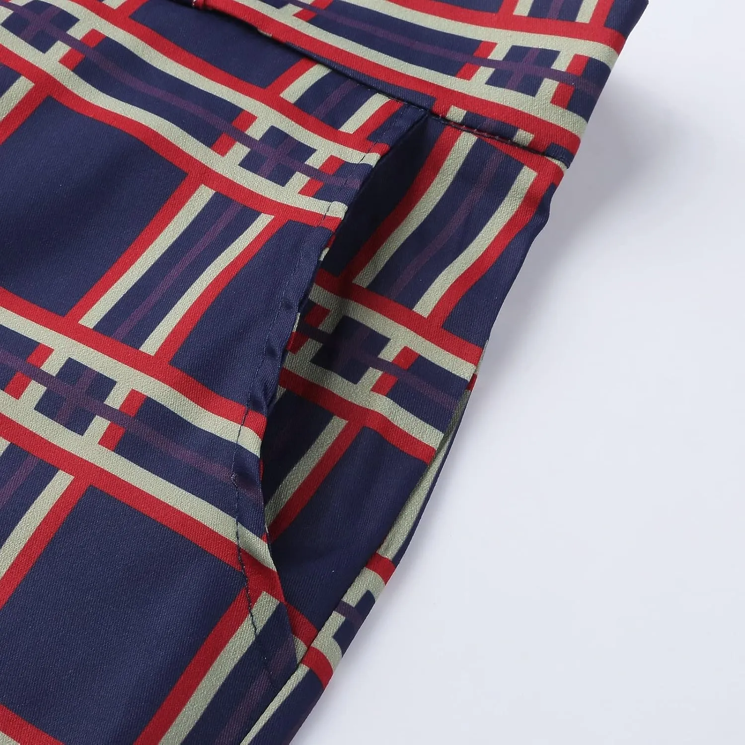 Mens Dress Pants, Men's Fashion Stretch Dress Pants Slim Fit Plaid Business Skinny Long Pants Casual Dress Pants