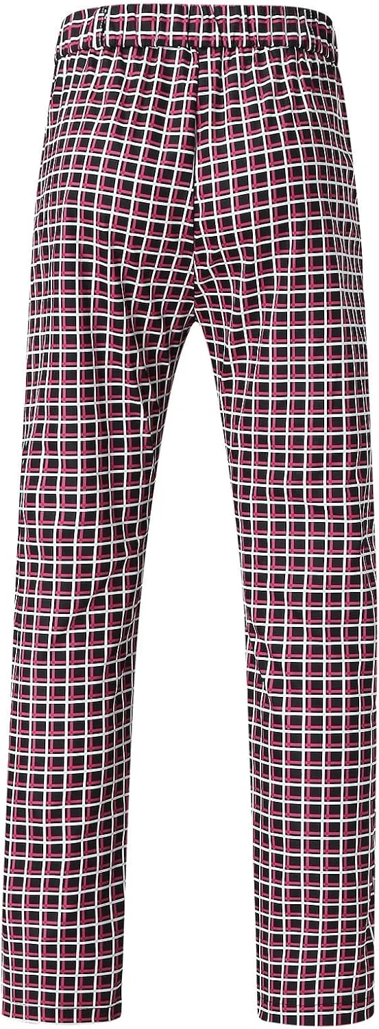 Mens Dress Pants, Mens Plaid Stretch Dress Pants Slim Fit Skinny Chino Pants Tapered Business Casual Pencil Pants