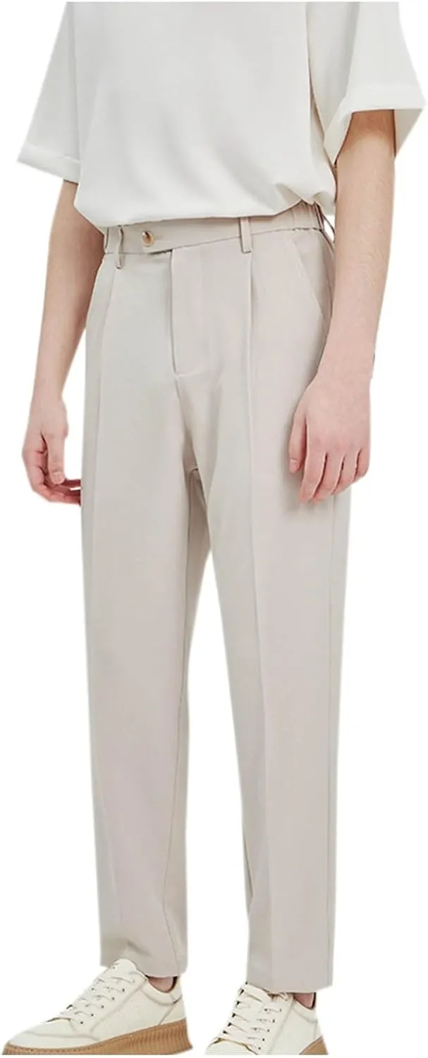 Men's Dress Pants Workday Classic Fit Suit Pants Casual Pleated Front Dress Pants Straight Fit Pants