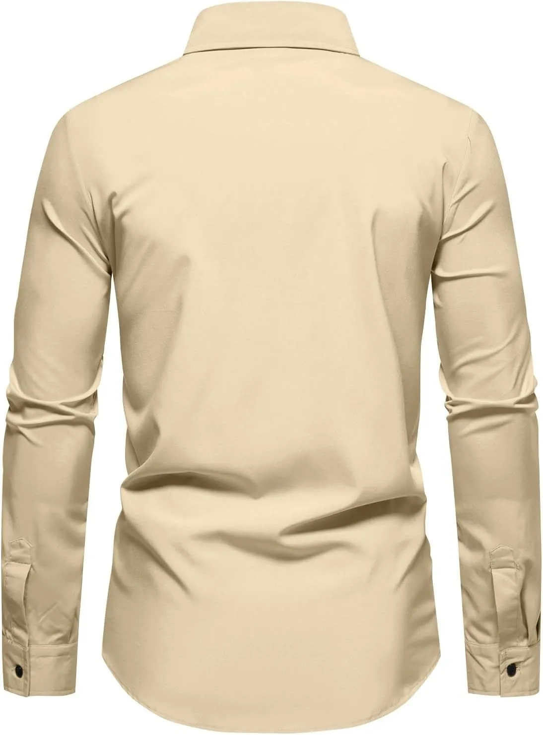 Mens Dress Shirts Casual Stretch Dress Shirt Fall Big and Tall Shirt