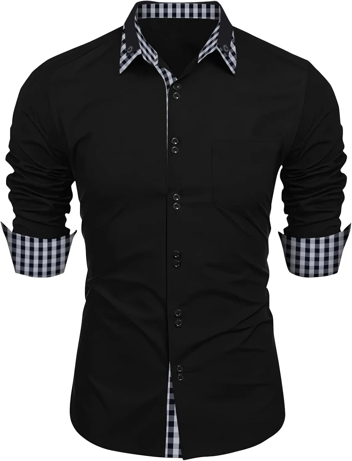 Mens Dress Shirts Casual Stretch Dress Shirt Fall Big and Tall Shirt