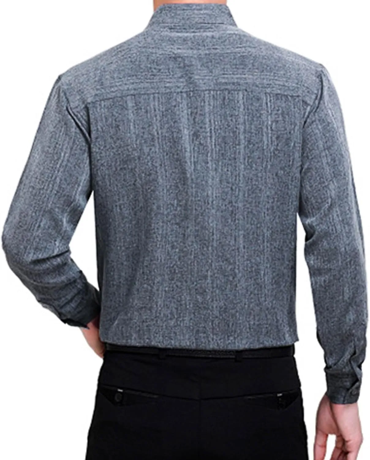 Mens Dress Shirts Long Sleeve Business Shirt Stretch Slim Fit Shirts Button Down Striped Shirt Wrinkle Free Shirt
