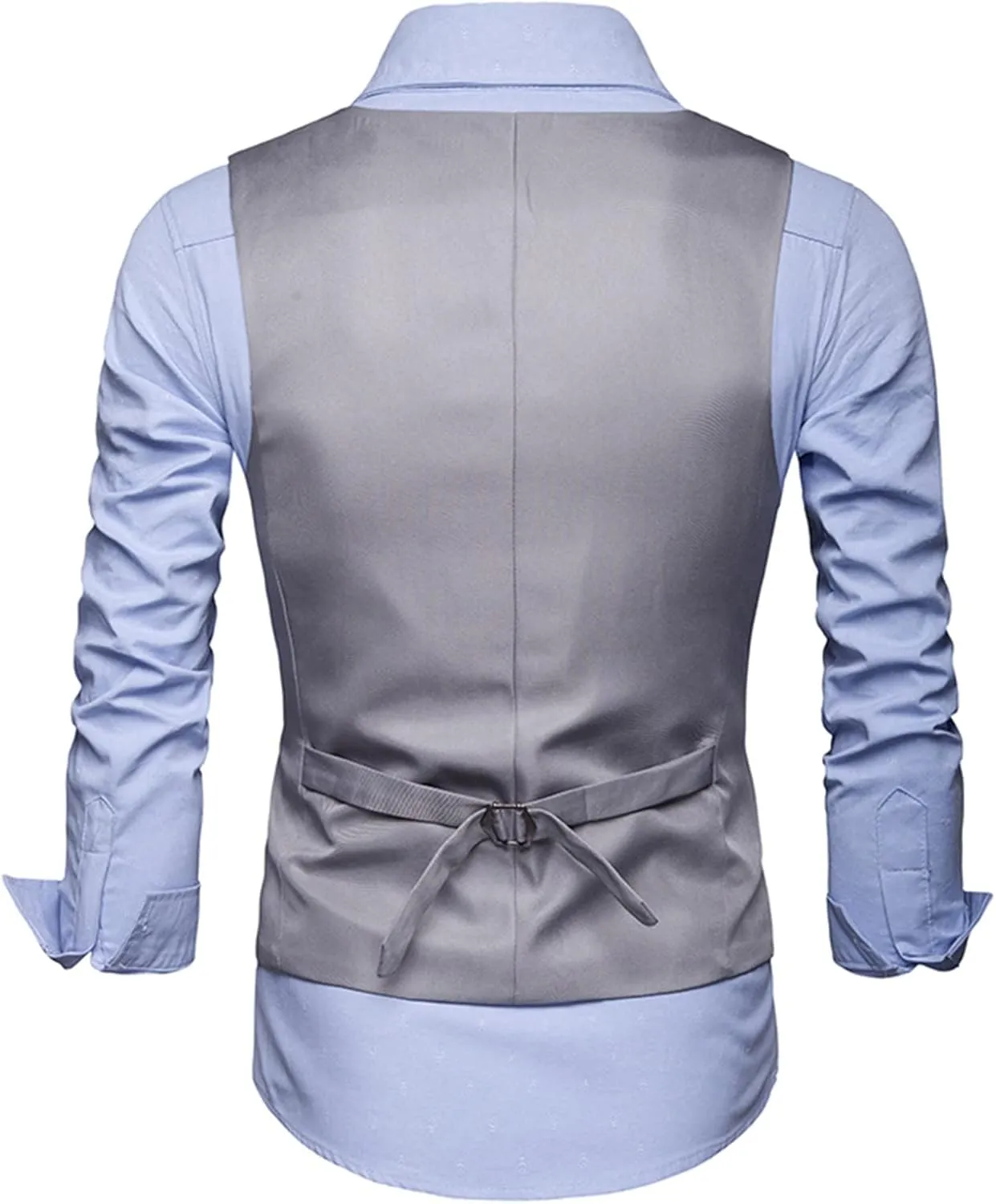 Men's Formal Suit Vest Slim Fit Casual Business Dress Waistcoat Vest V Neck Sleeveless Slim Jacket Vest