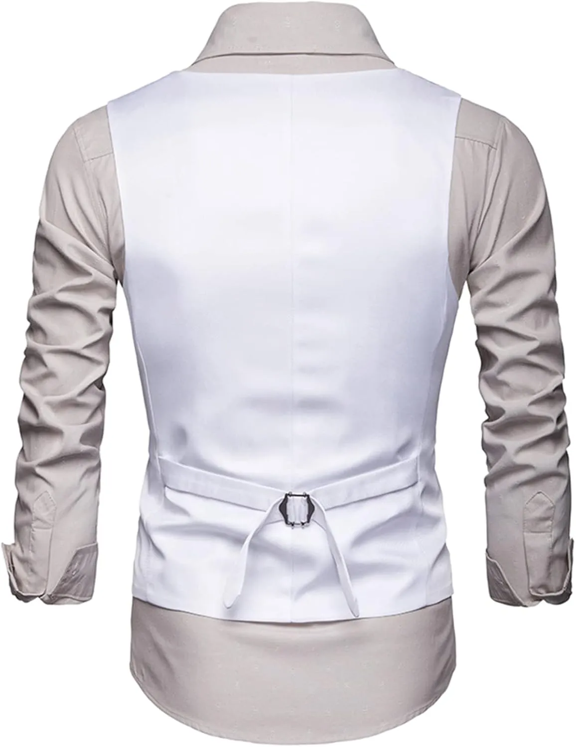 Men's Formal Suit Vest Slim Fit Casual Business Dress Waistcoat Vest V Neck Sleeveless Slim Jacket Vest