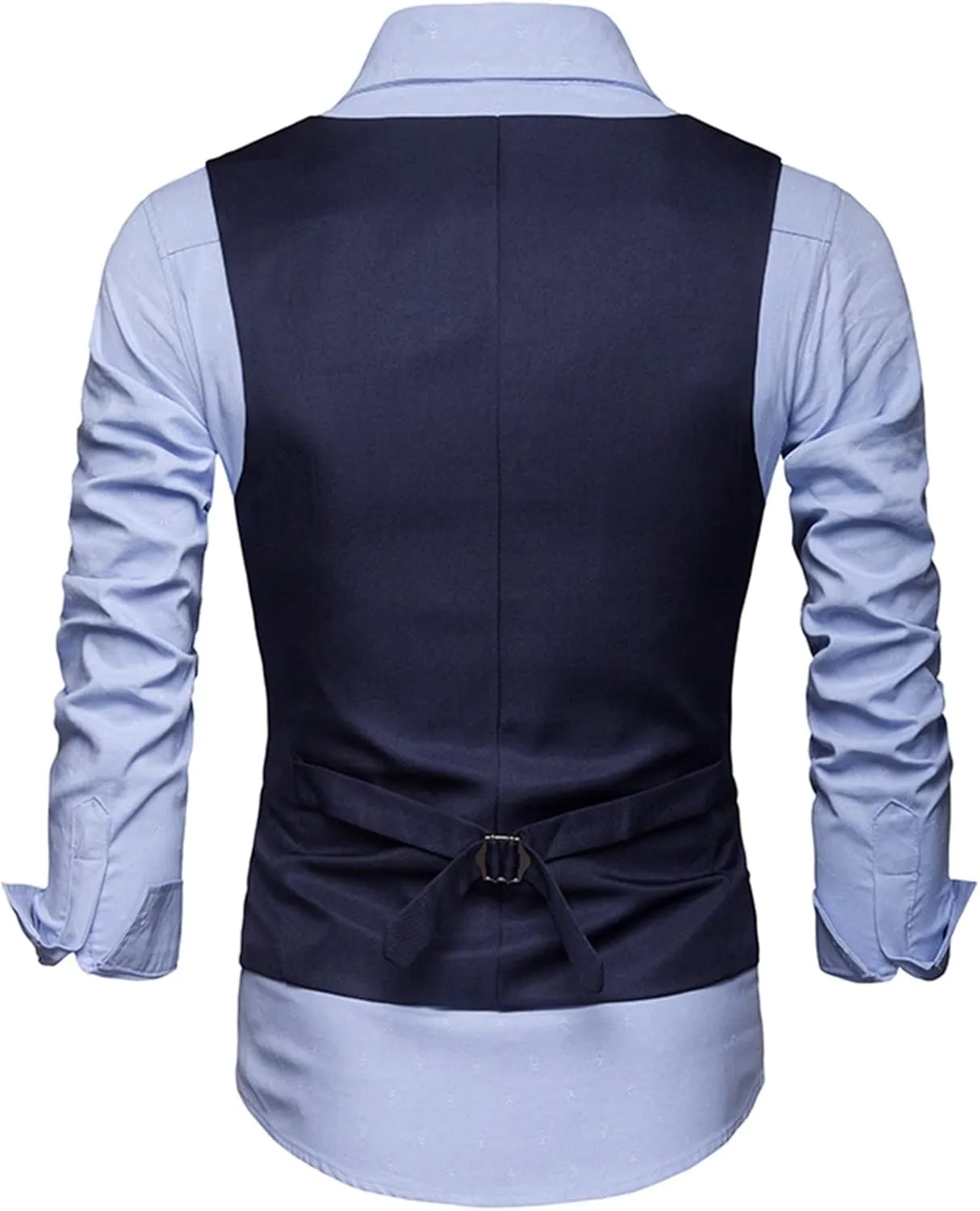 Men's Formal Suit Vest Slim Fit Casual Business Dress Waistcoat Vest V Neck Sleeveless Slim Jacket Vest