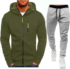 Men's Full-Zip Hoodie Mens' Autumn Winter Long Sleeve Zipper Hooded Sweatshirt Sweatshirts Casual Long Sleeve Shirts