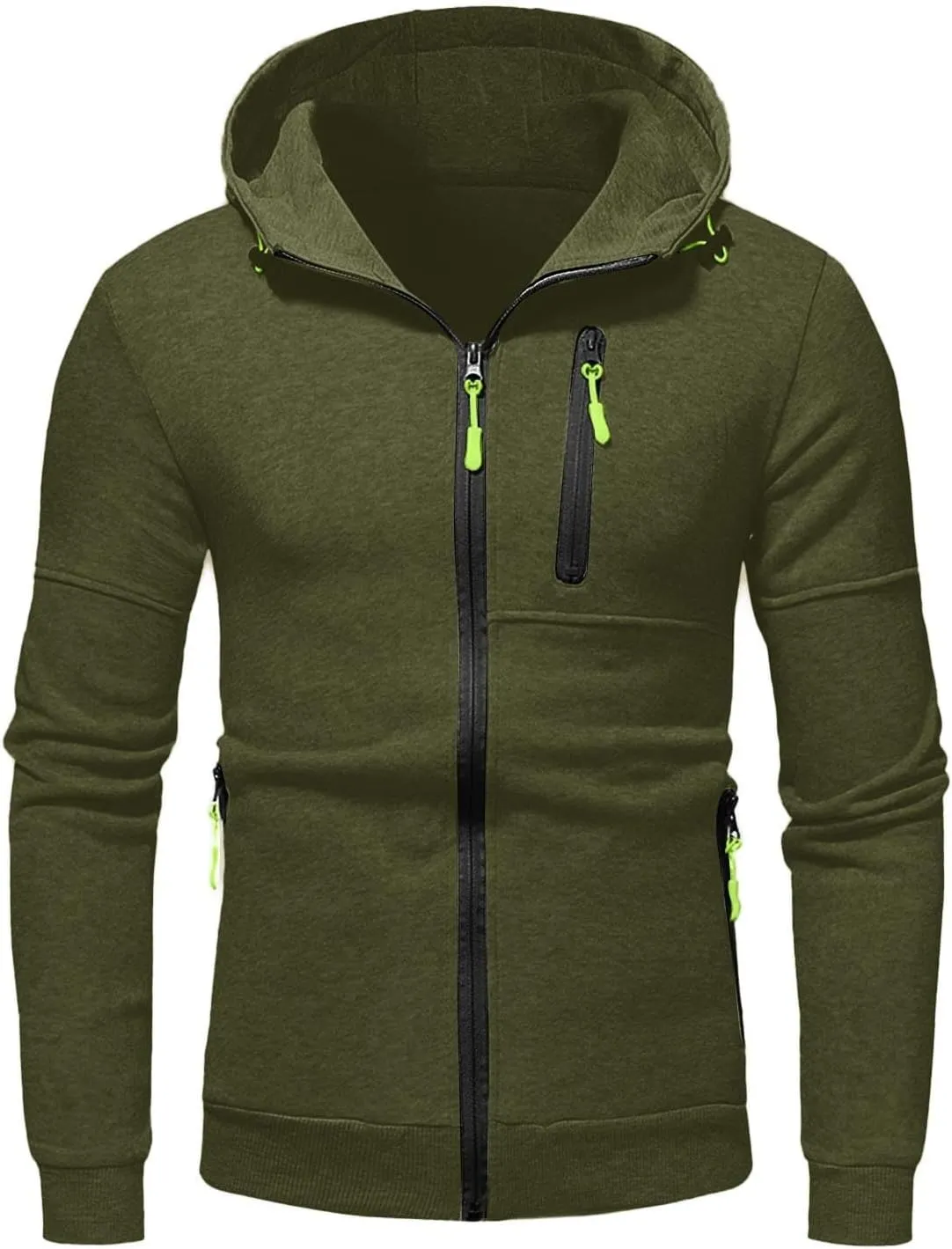 Men's Full-Zip Hoodie Mens' Autumn Winter Long Sleeve Zipper Hooded Sweatshirt Sweatshirts Casual Long Sleeve Shirts