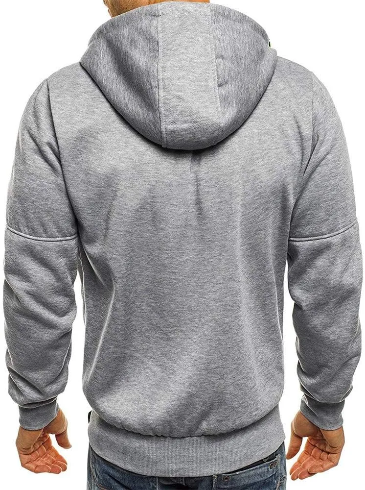 Men's Full-Zip Hoodie Mens' Autumn Winter Long Sleeve Zipper Hooded Sweatshirt Sweatshirts Casual Long Sleeve Shirts