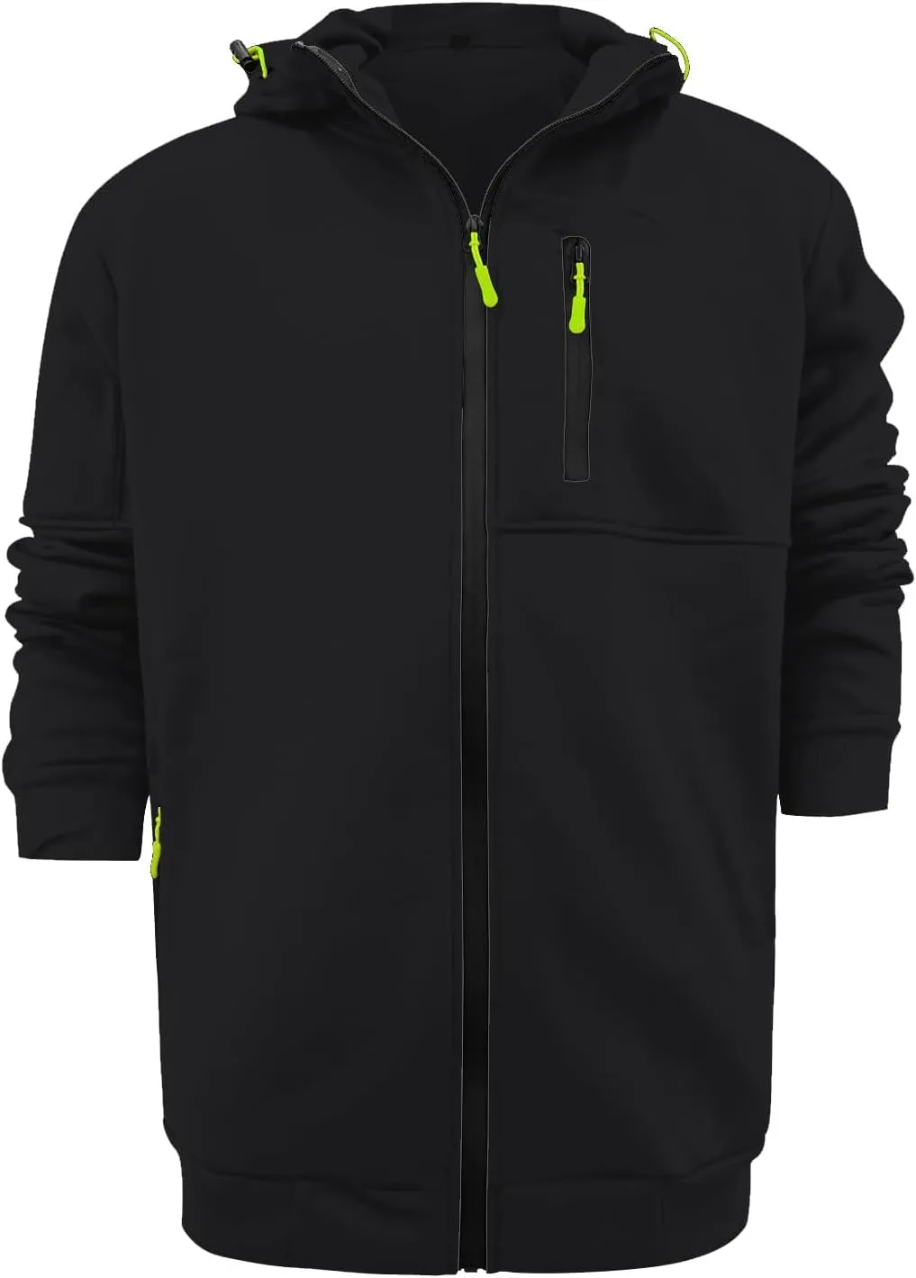 Men's Full Zipper Hoodie Long-Sleeved Drawstring Casual Hooded Sweater with Pockets Jogging Track and Filed Gym Hoodie