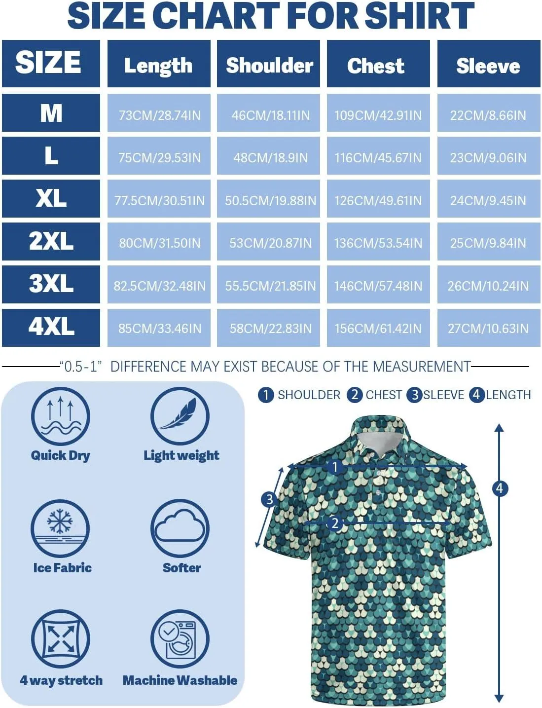 Men's Golf Shirt Moisture Wicking Polo Shirt Athletic Tennis Shirt Performance Polo Shirt for Men