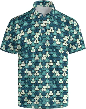 Men's Golf Shirt Moisture Wicking Polo Shirt Athletic Tennis Shirt Performance Polo Shirt for Men