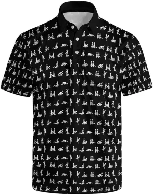 Men's Golf Shirt Moisture Wicking Polo Shirt Athletic Tennis Shirt Performance Polo Shirt for Men