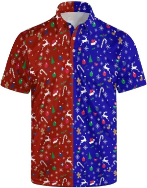 Mens Golf Shirt Performance Moisture Wicking Polo Shirt Collared Short Sleeve Golf Polo Shirt