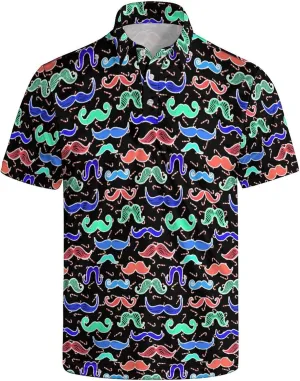 Mens Golf Shirt Performance Moisture Wicking Polo Shirt Collared Short Sleeve Golf Polo Shirt