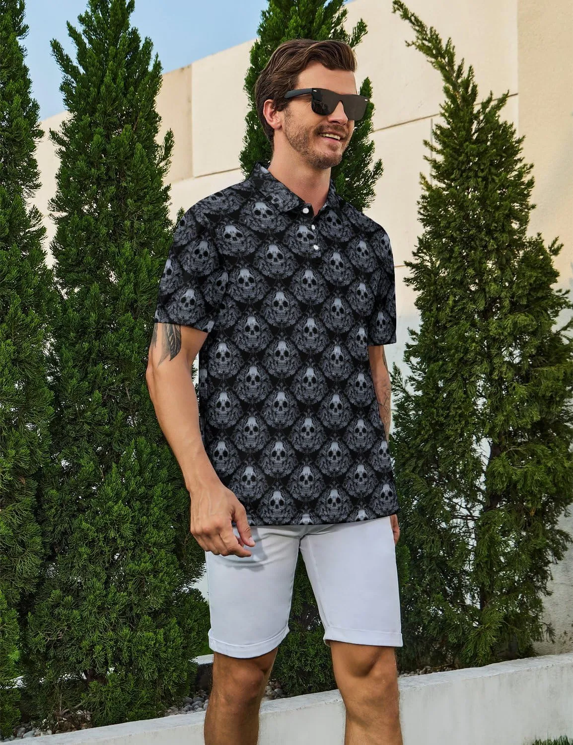 Men's Golf Shirt Quick-Dry Polo Shirt Performance Moisture Wicking Collared Tennis Shirts Athletic Shirt