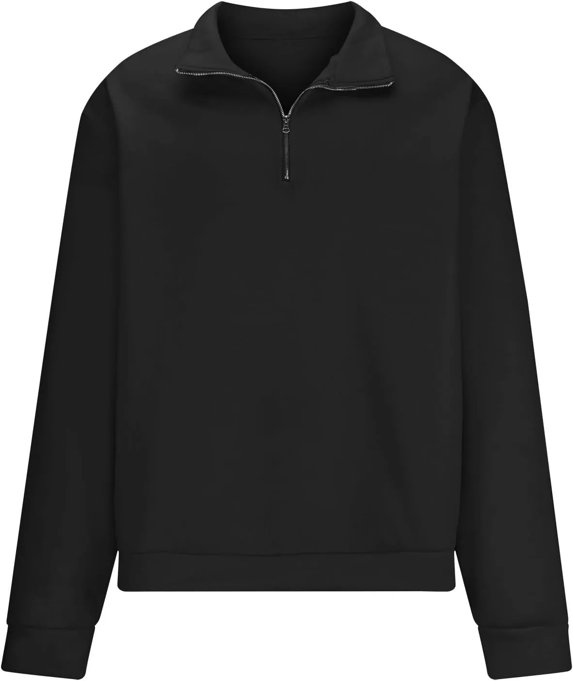 Mens Half Zip Collar Sweatshirt Long Sleeve Fleece Pullover Loose Fit Lightweight Sweatshirts Fashion Sports Tops