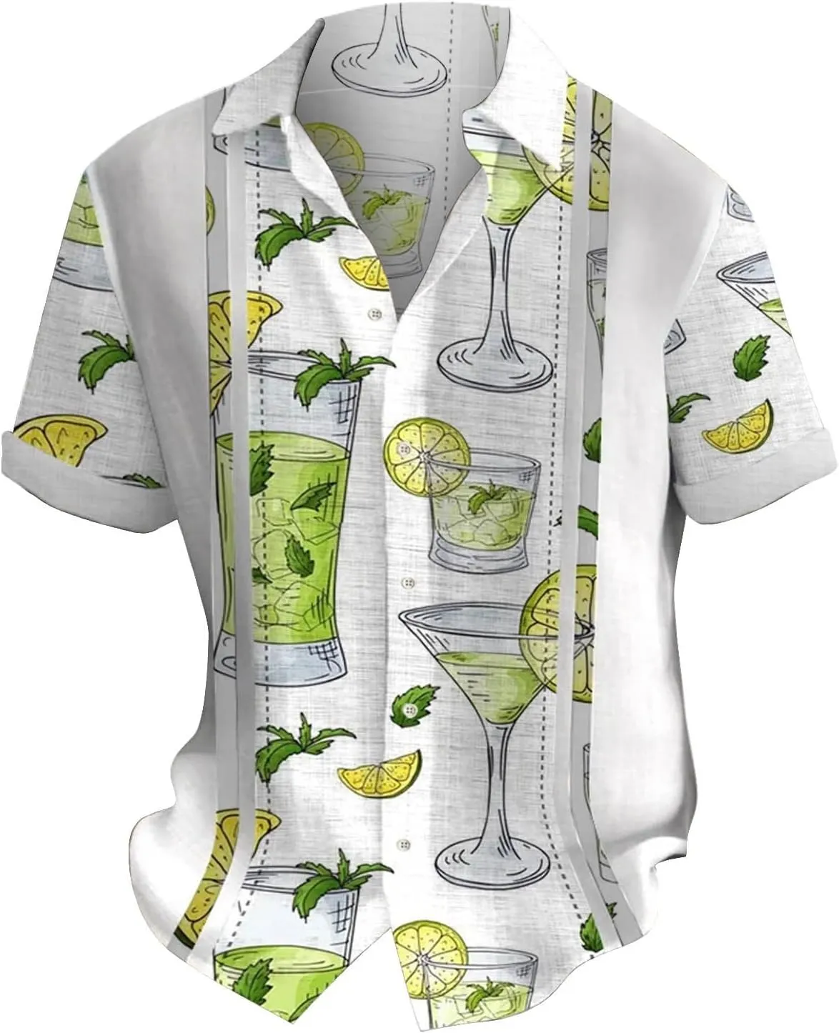 Mens Hawaiian Shirts Shirt with Men's Beach Summer Shirt Printed Tropical Vacation Shirts White Hawaiian Shirt Mens