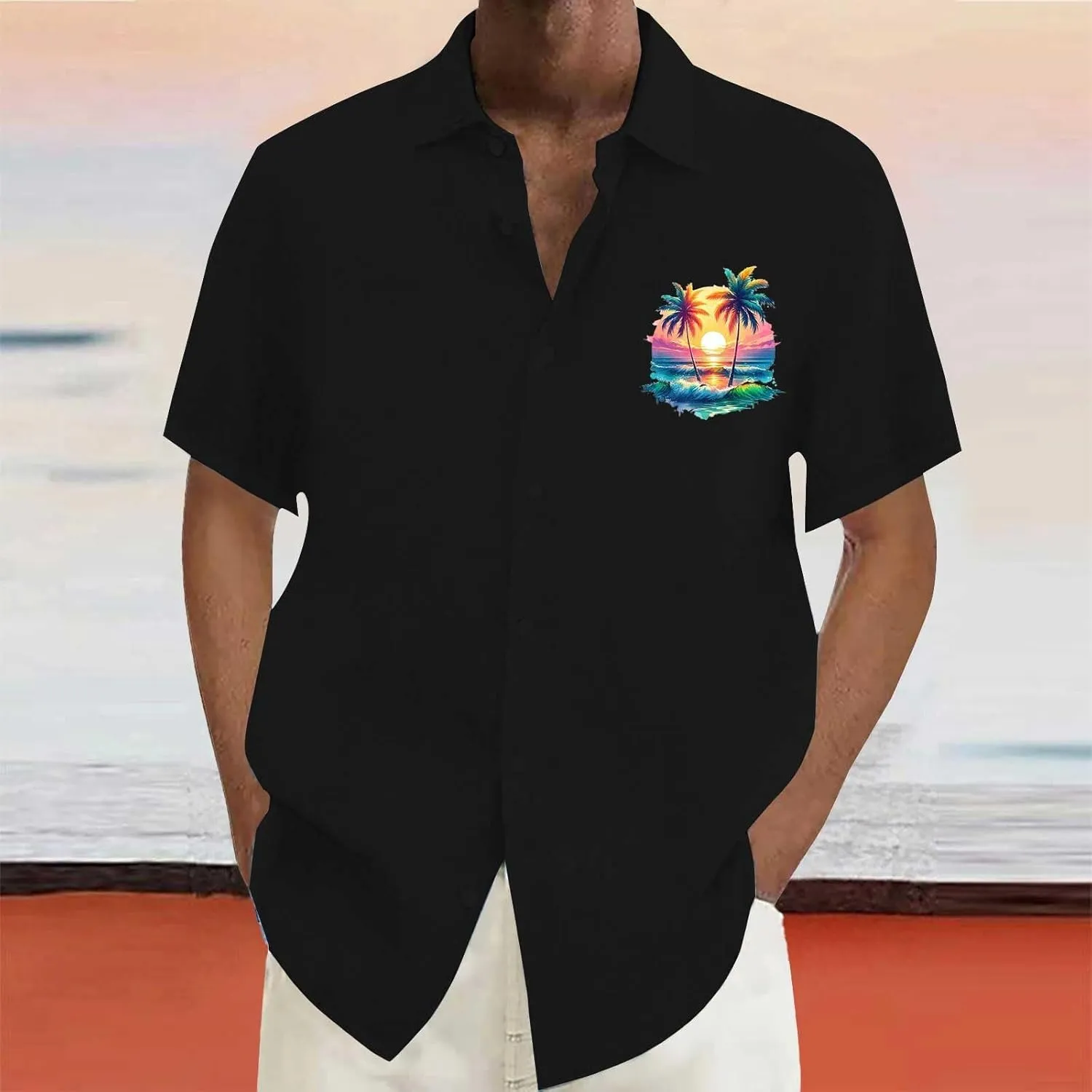 Mens Hawaiian Shirts Shirt with Men's Beach Summer Shirt Short Sleeve Floral Shirt Hawaiian Shirts for Men Big and