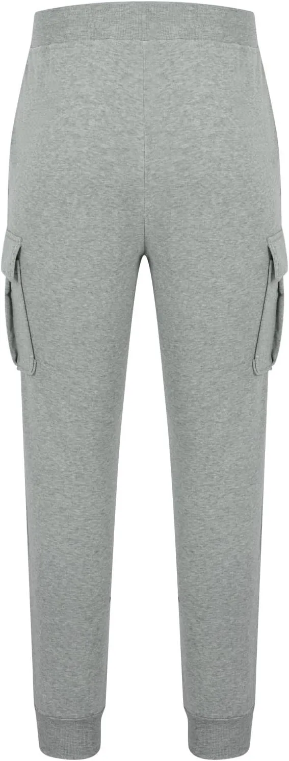 Men's Heavyweight Cargo Fleece Sweatpants Stretch Elastic Waist Joggers Sports Pants Drawstring Sports Trousers
