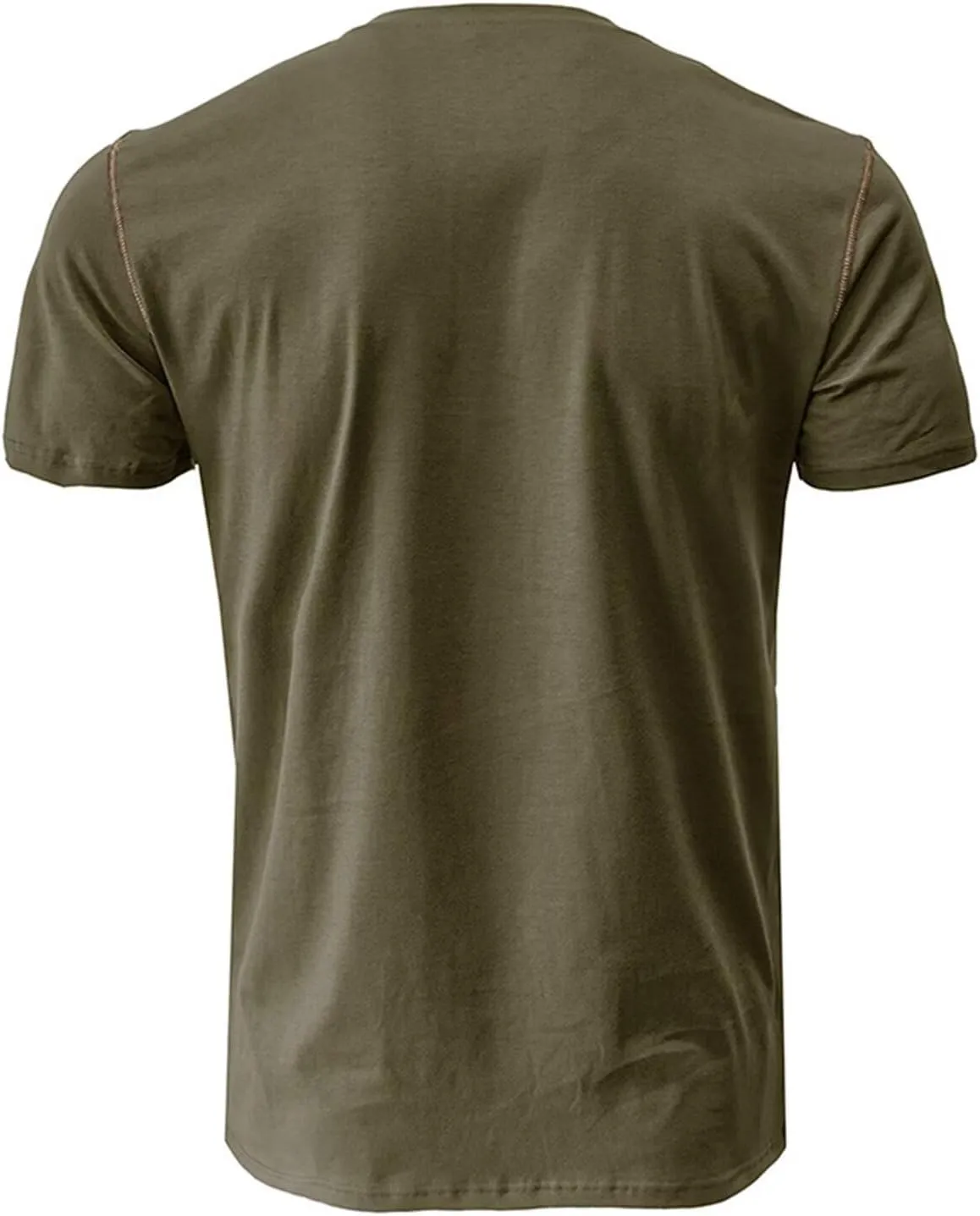 Men's Henley Shirt Lightweight Short Sleeve T-Shirt Casual Stylish Button Cotton Shirt