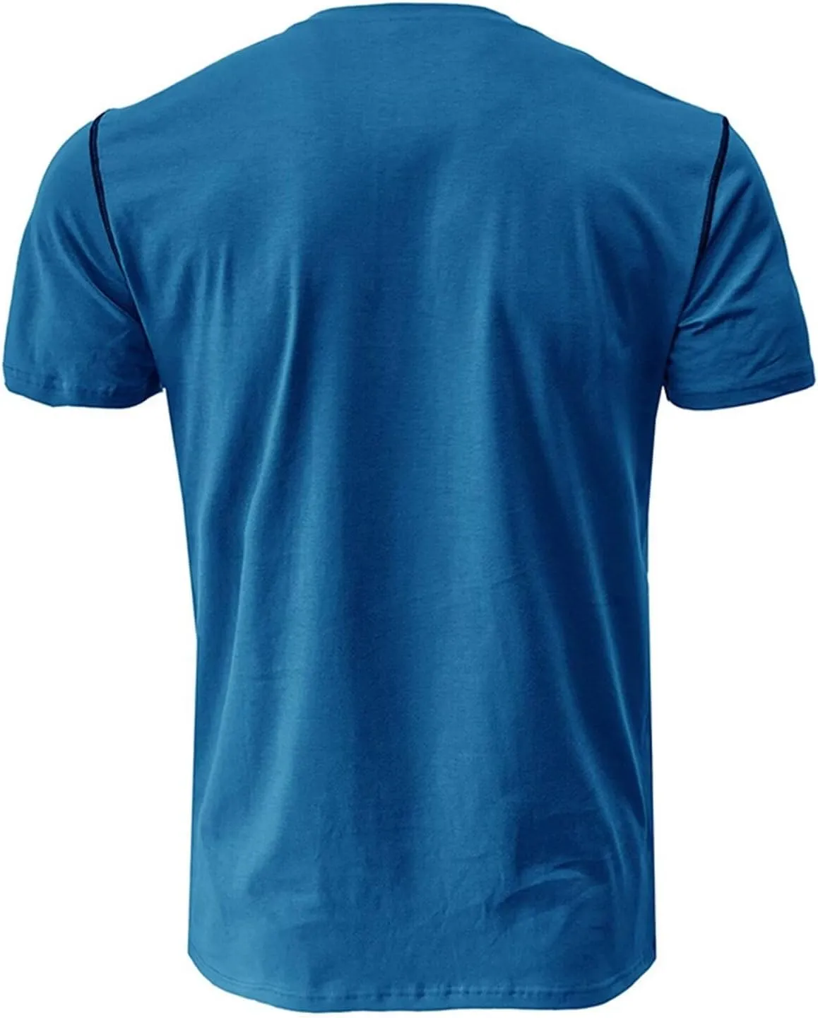 Men's Henley Shirt Lightweight Short Sleeve T-Shirt Casual Stylish Button Cotton Shirt