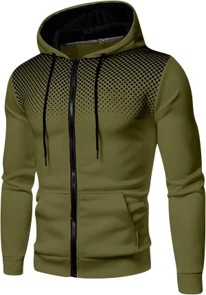 Mens Hoodies Zip Up, Mens Slim Fit Long Sleeve Zip-up Fleece Hoodie Workout Casual Lightweight Sweatshirt Jackets