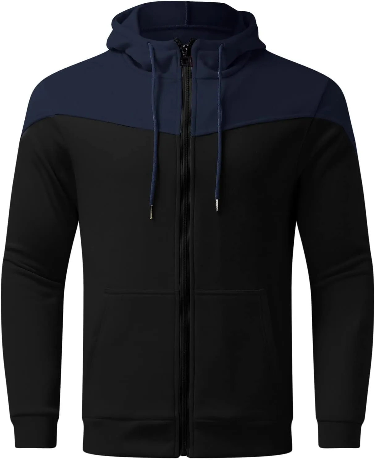 Mens Hoodies Zip Up, Mens Slim Fit Long Sleeve Zip-up Fleece Hoodie Workout Casual Lightweight Sweatshirt Jackets