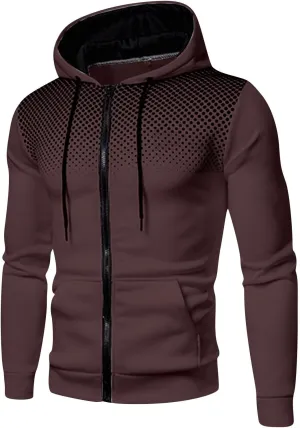 Mens Hoodies Zip Up, Mens Slim Fit Long Sleeve Zip-up Fleece Hoodie Workout Casual Lightweight Sweatshirt Jackets